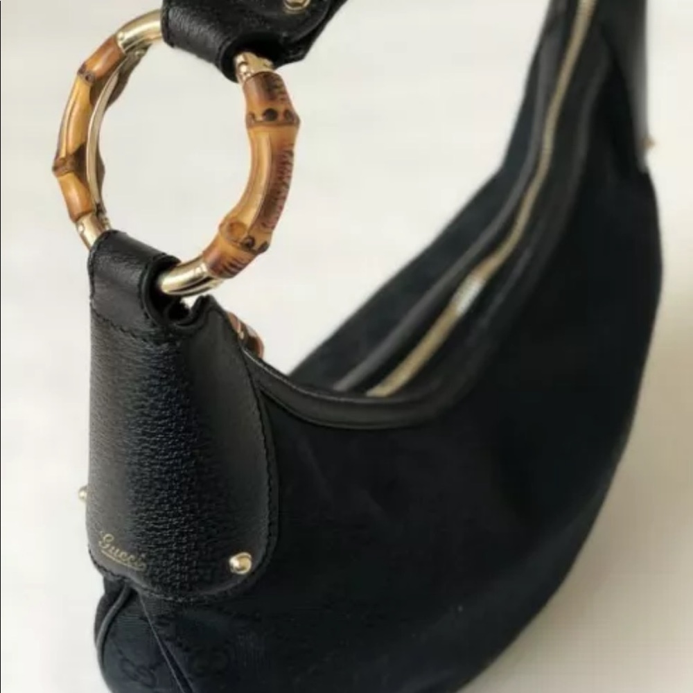 *GUCCI* Bamboo Ring Half Moon Shoulder Bag